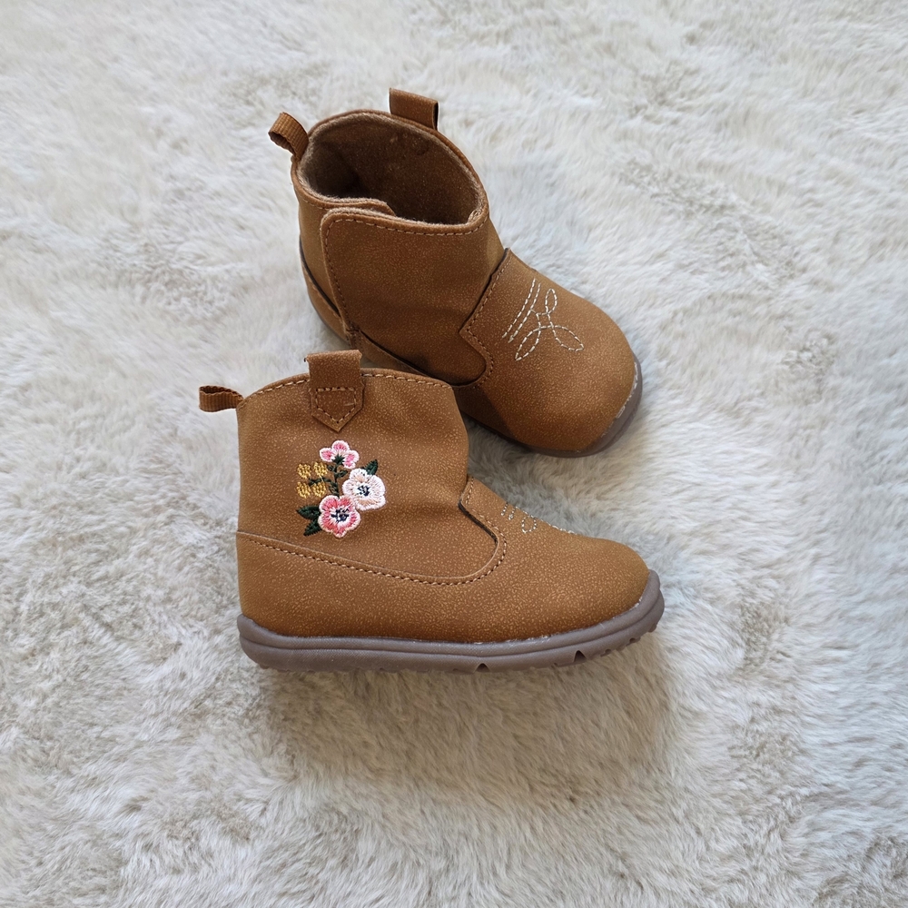 Carter's Tan Boots with Floral Design For Babygirls